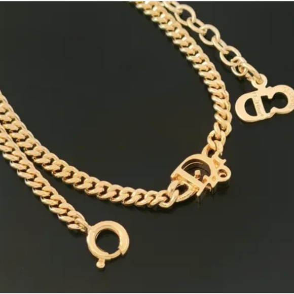 Christian Dior Gold Logo Chain Necklace GERMANY - Picture 9 of 9